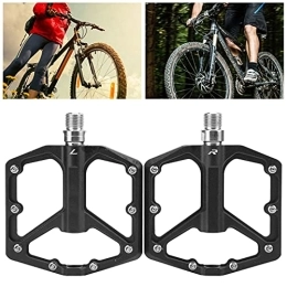 Eulbevoli Mountain Bike Pedal Eulbevoli Platform Flat Pedals, Micro‑groove Mountain Bike Pedals 1 Pair DU Bearing System Hollow Design for Mountain Bikes / Road Bikes(Black)