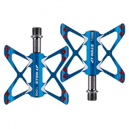 Extrbici Mountain Bike Pedal Extrbici Bike Pedal Aluminum Alloy 3 Bearings Bike Butterfly Pedaling Lightweight Flexible Mountain Road Folding Bicycle Pedal Pair 9 / 16 Inch (Blue)
