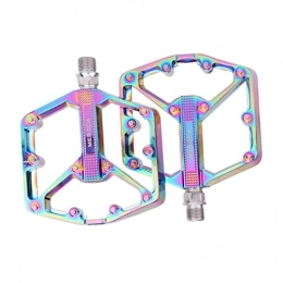 F Fityle Mountain Bike Pedal F Fityle Mountain Bike Pedals Aluminum Alloy Non-Slip 9 / 16 Inch Bicycle Platform Flat Pedals for Road Mountain BMX MTB Bike Replacement Parts - Colorful