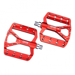 F Fityle Spares F Fityle Mountain Bike Pedals MTB Pedals Bicycle Flat Pedals 9 / 16" Sealed Bearing Lightweight Platform for Road Mountain BMX MTB Bike, High Performance - Red