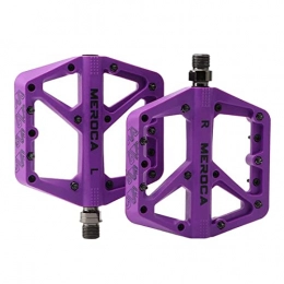F Fityle Spares F Fityle MTB Pedals Mountain Bike Pedals 3 Bearing Non-Slip Lightweight Nylon Fiber Bicycle Platform Pedals for BMX MTB 9 / 16" - Purple