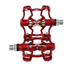 FCSW Mountain Bike Pedal FCSW Bike Pedals, Aluminum Alloy Mountain Bike Pedals Platform DU Sealed Palin Sealed Bearings Bicycle Pedals (color : RED)