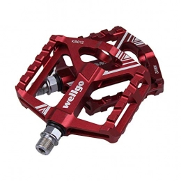 FCSW Mountain Bike Pedal FCSW Bike Pedals Mountain Bike Platform Bike Pedals Aluminum Alloy Biking Foot Pedal (color : RED)