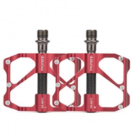 FCSW Mountain Bike Pedal FCSW Pedals, Bicycle Pedal Carbon Fiber Shaft Bearing Universal Pair Of Non-slip Aluminum Alloy Pedal Bicycle Accessories Mountain Bike Pedal (color : RED-Highway)