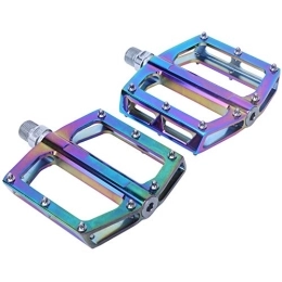 FECAMOS Mountain Bike Pedal FECAMOS Mountain Bike Pedals, Light Weight Aluminum Alloy High Strength Rainproof Dustproof Colorful Bike Pedals for Repair for Outdoor for DIY