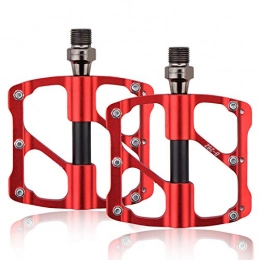 FEENGG Spares FEENGG Bike Pedals Platform Cycling Bicycle Pedals MTB Mountain Road Bike Pedals Sealed Bearing Aluminium Alloy 9 / 16'', Red