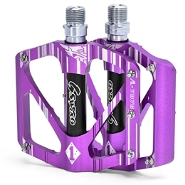 FETION Spares FETION Mountain Bike Pedals, Durable Bicycle Flat Pedals Lightweight Aluminum Alloy Pedals High-Strength Flat Pedals Bicycle Accessories for Road Mountain Bike / 715 (Color : Purple)