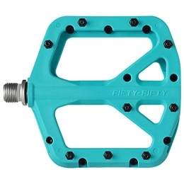 FIFTY-FIFTY Mountain Bike Pedal FIFTY-FIFTY Bicycle Pedals, MTB Pedals Made of Nylon Fibres, Non-Slip Mountain Bike Pedals, 9 / 16 Inch Flat Pedals for All Mountain, Enduro, Downhill, E-Bike (Turquoise)
