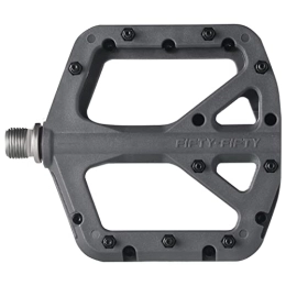 FIFTY-FIFTY Mountain Bike Pedal FIFTY-FIFTY Mountain Bike Pedals, Non-Slip MTB Nylon Fiber Pedals, 9 / 16" Bicycle Pedals, Lightweight and Wide Flat Platform Pedals (Gray)