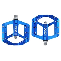 FiveShops Spares FiveShops Mountain Bike Pedals 9 / 16", 3 Sealed Bearing Colorful Machined Cycling Ultra Strong Spindle Alloy Flat Non-Slip Lightweight Pedal for Mountain Bikes, Road, BMX (Color : Blue)