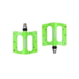 FiveShops Mountain Bike Pedal FiveShops Mountain Bike Pedals Flat Bicycle MTB Pedal 9 / 16" Lightweight luminum Alloy Strong Non-Slip Bike Sealed Bearings Pedals for Road Mountain BMX MTB Bike (Color : Green)