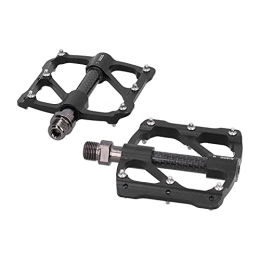 BOLORAMO Spares Flat Pedals, CNC Machined MTB Pedals Lightweight with Anti‑Slip Nails for Road Mountain BMX MTB Bike(Black)