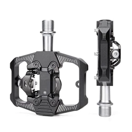 FMOPQ Spares FMOPQ Mountain Bike Pedals Aluminum Alloy Pedals Dual Function Flat Bottom and SPD Pedals 3 Sealed Bearing Platform Pedals