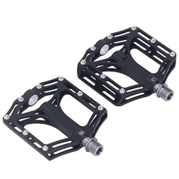 Fockety Spares Fockety Mountain Bike Pedals, 1 Pair Hollow Design Dustproof MTB Bike Pedals Alloy with Slip Resistant Nails for Mountain Bike for MTB Bike (Black)
