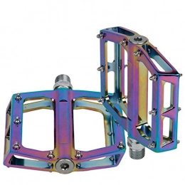 Foern Spares Foern Mountain Bike Pedals Slip Resistant Flat Platforms Aluminum Alloy Mtb Bmx Road Bicycle Pedals Rainbow Color