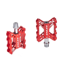 ALEFCO Spares Folding Bike Pedals Aluminium Alloy Steel Flat Bicycle Platform Pedals Lightweight Mountain Bike Pedals Cycling Pedals Stable MTB Cycling Cycle Platform Pedal (Red)