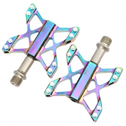 FOLOSAFENAR Mountain Bike Pedal FOLOSAFENAR Bicycle Pedals, Aluminum Alloy Non-Slip Colorful Folding Road Bike Pedals, 3 Bearing Lightweight, for Most Mountain and Road Bikes