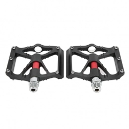 FOLOSAFENAR Spares FOLOSAFENAR Mountain Bike Pedals, Light in Weight Aluminum Alloy Bike Pedals More Convenient Not Easy To Loosen with 5 Anti‑skid Nails on Each Side for Mountain Bike(black)