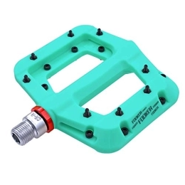 FOOKER Mountain Bike Pedal FOOKER MTB Pedals Mountain Bike Pedals 3 Bearing Non-Slip Lightweight Nylon Fiber Bicycle Platform Pedals for BMX MTB 9 / 16" (922-Green Needle Roller Bearing)