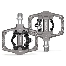 FOOKER Spares FOOKER Pedals, MTB Mountain Bike Pedals Aluminum Pedals Compatible with Dual Function Sealed Clipless Pedals 9 / 16" Bicycle Pedals with Cleats for Road, MTB, Mountain Bikes TI