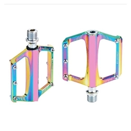 JEMETA Mountain Bike Pedal Foot Mountain Road Bike Bearing Pedal Folding Bicycle Aluminum Alloy Small Pedal Universal Riding replace (Color : Colorful)