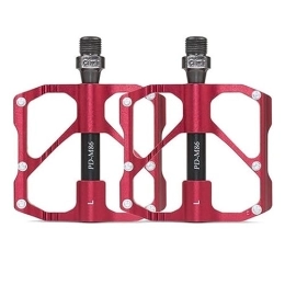  Mountain Bike Pedal footboard 1 Pair Bicycle Pedal Aluminum Alloy 3 Bearing Road Mountain Bike Cycling Accessories Perfect for replacing your old parts. (Color : M86-Red)