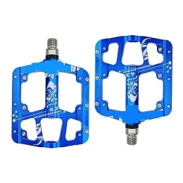  Mountain Bike Pedal footboard 1 Pair Ultra-light And Ultra-thin 3 Bearings Non-slip Pedals Aluminum Alloy Mountain Bike MTB Anodizing Road Bicycle Pedal Perfect for replacing your old parts. (Color : Blue)
