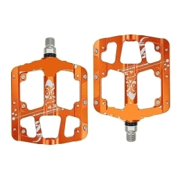  Spares footboard 1 Pair Ultra-light And Ultra-thin 3 Bearings Non-slip Pedals Aluminum Alloy Mountain Bike MTB Anodizing Road Bicycle Pedal Perfect for replacing your old parts. (Color : Orange)