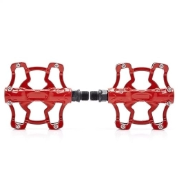  Mountain Bike Pedal footboard Aluminum / Alloy Ultralight Cycling Pedal Sealed Bearing MTB Pedal Mountain Road Bike Pedal Bicycle Parts Perfect for replacing your old parts. (Color : Red)