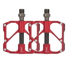  Mountain Bike Pedal footboard Bicycle Pedal Aluminum Alloy 3 Bearing With Carbon Tube Mountain Road Bike Cycling Accessories M86C Perfect for replacing your old parts. (Color : M86C-Red)