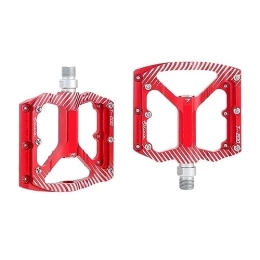 Mountain Bike Pedal footboard Bicycle Pedal Widen DU+ Bearing Aluminum Alloy Road Mountain Bike MTB Cycling Accessories Perfect for replacing your old parts. (Color : Red)