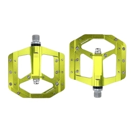  Mountain Bike Pedal footboard Flat Foot Pedal Sealed Bike Pedals CNC Aluminum Body For MTB Road Mountain Bike 3 Bearing Bicycle Pedal Parts Perfect for replacing your old parts. (Color : Green)