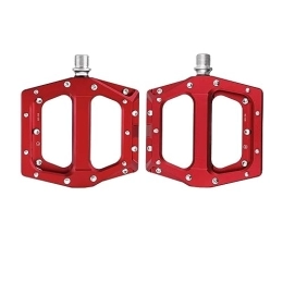  Mountain Bike Pedal footboard Mountain Bike Pedals MTB Pedal Aluminum Bicycle Wide Platform Flat Pedals 9 / 16" Sealed Bearing Bicycle Pedals Perfect for replacing your old parts. (Color : MZ-326 red)