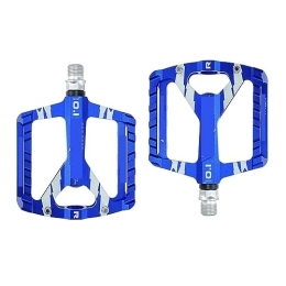 Mountain Bike Pedal footboard Mtb Bicycle Pedals Seal Bearing Axle CNC Aluminum Alloy Ultra Light Non-slip Durable Flat Foot Mountain Bike Pedal Perfect for replacing your old parts. (Color : Blue)