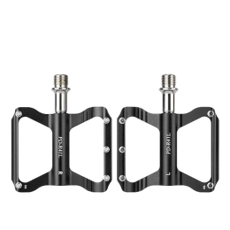  Mountain Bike Pedal footboard Road Bike Pedal Non-slip Aluminum Alloy Lightweigh DU+1 Bearing Bicycle Mountain Bike Cycling Accessories 3 Colors Universal Perfect for replacing your old parts. (Color : R41L-Black)