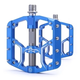  Mountain Bike Pedal footboard Ultra-light Flat Foot Anti-skid Bicycle Pedal CNC Aluminum Alloy Wide Seal 3 Bearing Mountain Bike Road Bike Pedal Cycling Parts Perfect for replacing your old parts. (Color : Blue)