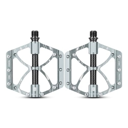  Spares footboard Ultra-light Mountain Bike Pedals Flat Wide CNC Aluminum Alloy Bearing Carbon Tube With Cleats Mtb Bicycle Pedals Perfect for replacing your old parts. (Color : Light Grey)