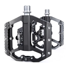  Mountain Bike Pedal footboard Ultralight Dual Purpose Mountain Bike Self-locking Pedal Hollow Wide Aluminum Alloy SPD Sealed 3 Bearing Mtb Bicycle Pedal Perfect for replacing your old parts.
