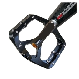  Mountain Bike Pedal footboard Ultralight Flat Foot Wide Dazzling Mountain Bike Bicycle Pedal Non-slip Road Car Bearing Labor Saving Folding Bicycle Pedal Perfect for replacing your old parts. (Color : Black)
