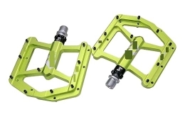  Mountain Bike Pedal footboard Ultralight Mountain Bike Pedal CNC Aluminum Alloy High Strength Seal 3 Bearing Flat Wide Non-slip Mtb Bicycle Pedal Perfect for replacing your old parts. (Color : Green)