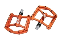  Mountain Bike Pedal footboard Ultralight Mountain Bike Pedal CNC Aluminum Alloy High Strength Seal 3 Bearing Flat Wide Non-slip Mtb Bicycle Pedal Perfect for replacing your old parts. (Color : Orange)