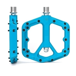  Mountain Bike Pedal footboard Ultralight Mountain Bike Pedal Sealed Bearing Nylon Fiber Flat Foot Cleat Riding Non-slip Widened Mtb Bicycle Pedal Perfect for replacing your old parts. (Color : Blue)