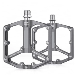  Spares footboard Ultralight Mountain Bike Pedals CNC Aluminum Alloy Sealed 3 Bearings Flat Wide Anti-Slip Mtb Bicycle Pedals Perfect for replacing your old parts. (Color : Titanium)