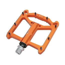  Mountain Bike Pedal footboard Ultralight Mountain Bike Wide Thin Flat Big Foot Sealed 3-bearing Pedal CNC Aluminum Alloy Mtb Bicycle Pedal Riding Parts Perfect for replacing your old parts. (Color : Orange)