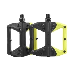  Spares footboard Ultralight Nylon Fiber Flat Foot Mountain Bike Foot Pedal Sealed Bearing Wide Non-slip Cycling Mtb Bicycle Pedal Perfect for replacing your old parts. (Color : Yellow)