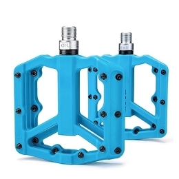  Spares footboard Ultralight Nylon Fiber Mountain Bike Pedal Seal 3 Bearing Wide Flat Foot Non-slip MTB Cycling Bicycle Pedal Parts Perfect for replacing your old parts. (Color : Blue)