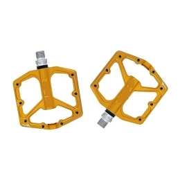  Mountain Bike Pedal footboard Ultralight Road Mountain Bike Pedal Anodized CNC Flat Foot 3 Bearing Climbing Non-slip Mtb Bicycle Pedal Perfect for replacing your old parts. (Color : Yellow)