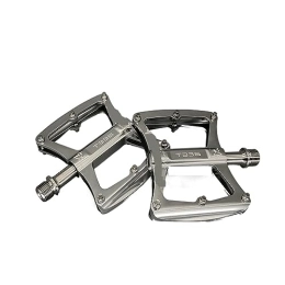  Mountain Bike Pedal footboard Ultralight Titanium Alloy Axle Mountain Bike Pedal Aluminum Alloy Seal 3 Bearing Flat Wide Anti-skid Road Bicycle Pedals Parts Perfect for replacing your old parts. (Color : Light Grey)