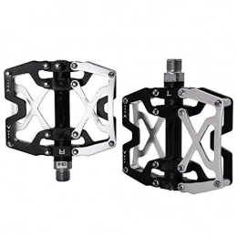 CHENGX Spares for BMX / MTB Durable Cycling Flat-Platform Road Bike Anti-Slip Mountain Bike Bicycle Pedals 3 Bearing Bicycle Parts Bike Accessories(black&silver)