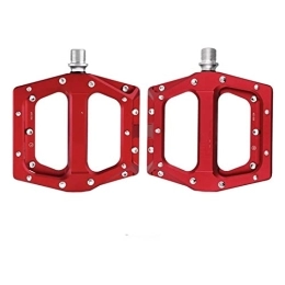 MOTOEC Mountain Bike Pedal For Mountain Bike Pedals MTB Pedal Aluminum Bicycle Wide Platform Flat Pedals Sealed Bearing Bicycle Pedals (Color : MZ-326 red)